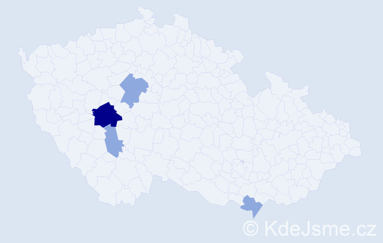 Příjmení: 'Pammer', počet výskytů 11 v celé ČR