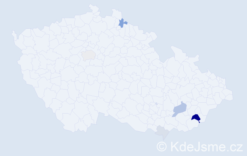 Příjmení: 'Kranzová', počet výskytů 16 v celé ČR