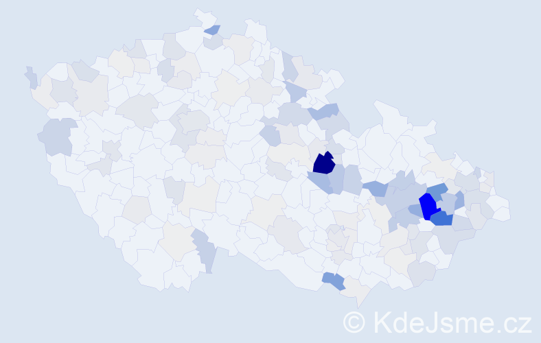 Příjmení: 'Havranová', počet výskytů 381 v celé ČR