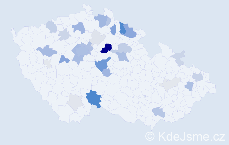 Příjmení: 'Vrbenský', počet výskytů 103 v celé ČR