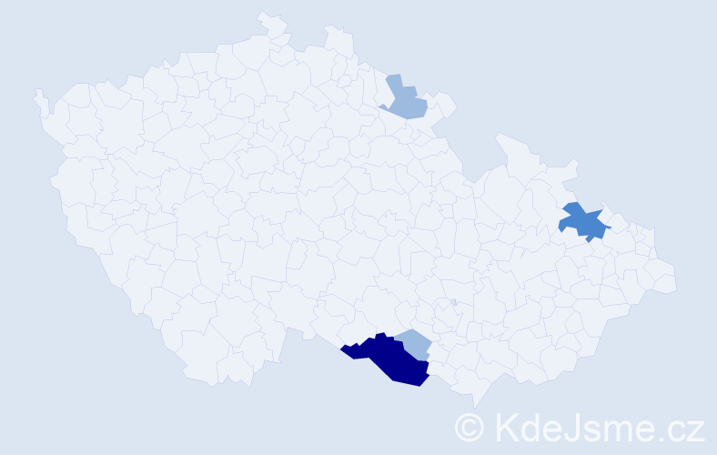 Příjmení: 'Katerinec', počet výskytů 8 v celé ČR