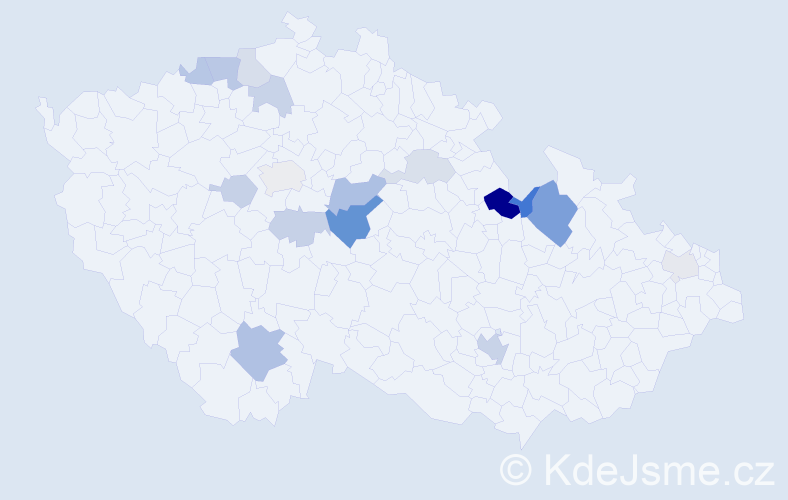 Příjmení: 'Barnatová', počet výskytů 35 v celé ČR