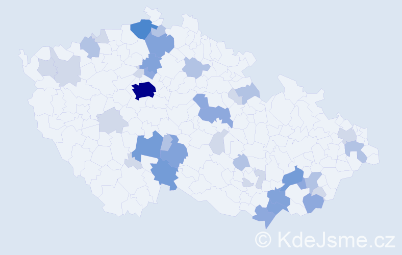 Příjmení: 'Šohajová', počet výskytů 104 v celé ČR