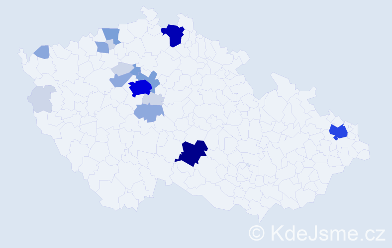 Příjmení: 'Kaliášová', počet výskytů 74 v celé ČR
