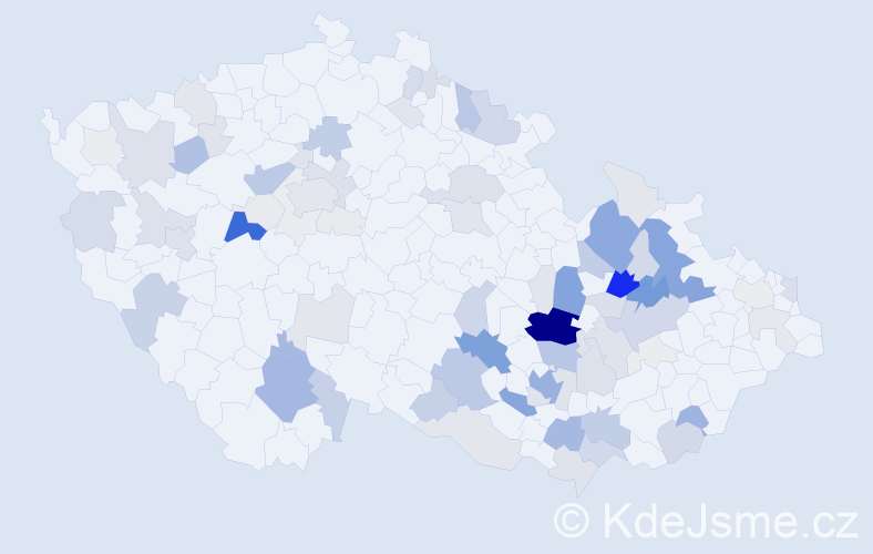 Příjmení: 'Kobylka', počet výskytů 337 v celé ČR