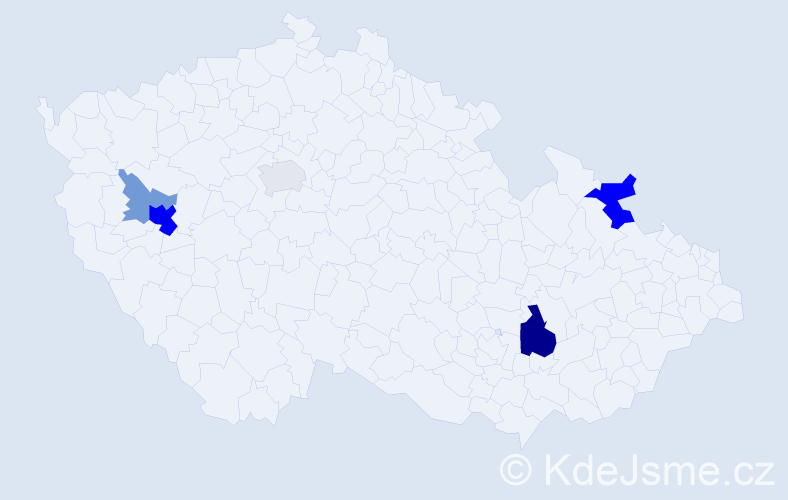 Příjmení: 'Vychron', počet výskytů 13 v celé ČR