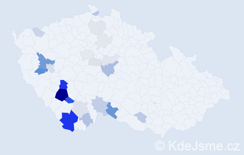 Příjmení: 'Zdychyncová', počet výskytů 76 v celé ČR