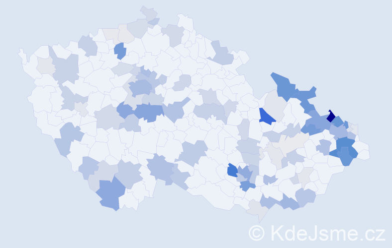 Příjmení: 'Kocianová', počet výskytů 298 v celé ČR
