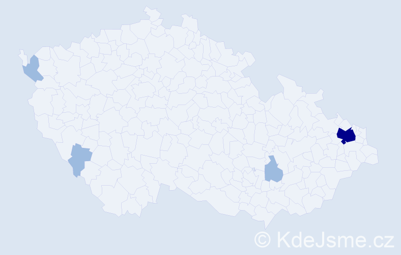 Příjmení: 'Csőlle', počet výskytů 7 v celé ČR