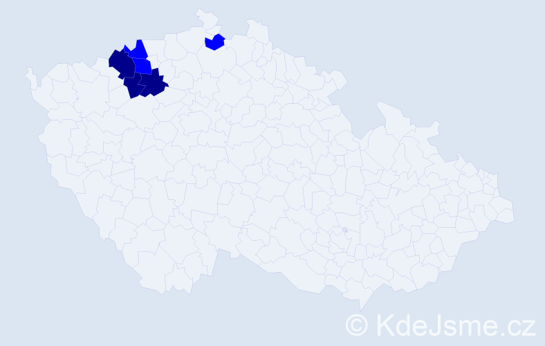 Příjmení: 'Munt', počet výskytů 9 v celé ČR