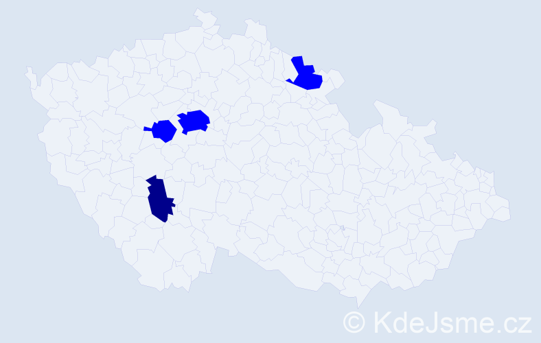 Příjmení: 'Vyrostková', počet výskytů 5 v celé ČR