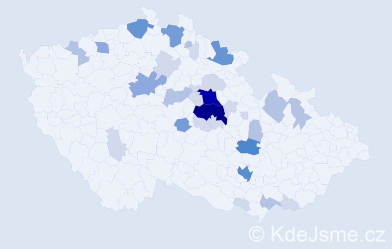 Příjmení: 'Burkoňová', počet výskytů 105 v celé ČR