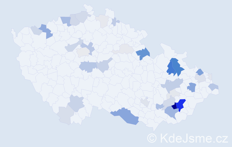Příjmení: 'Blahuš', počet výskytů 149 v celé ČR