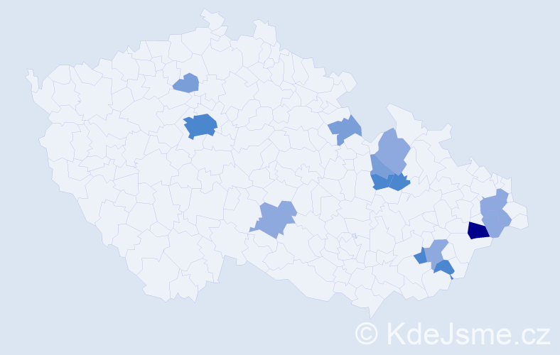Příjmení: 'Manethová', počet výskytů 34 v celé ČR