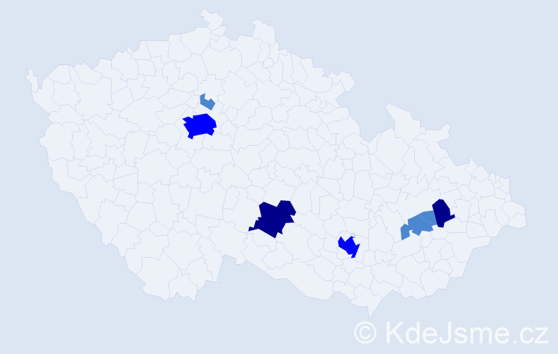 Příjmení: 'Poletin', počet výskytů 13 v celé ČR