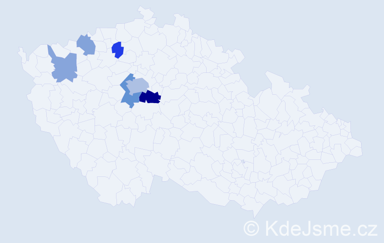Příjmení: 'Anelt', počet výskytů 13 v celé ČR
