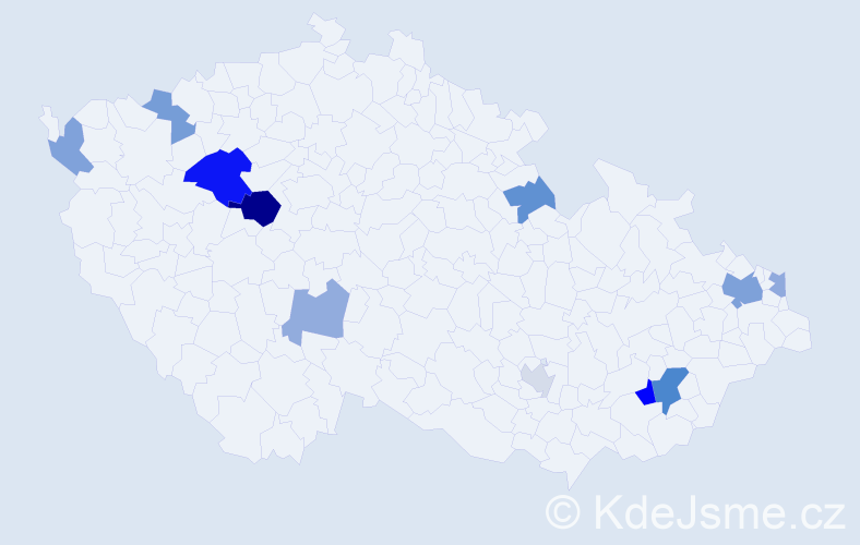 Příjmení: 'Bilecová', počet výskytů 22 v celé ČR