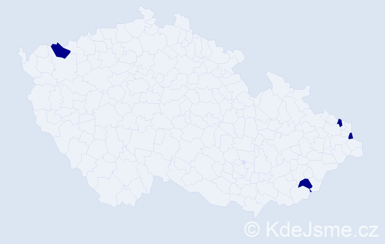 Příjmení: 'Sek', počet výskytů 4 v celé ČR