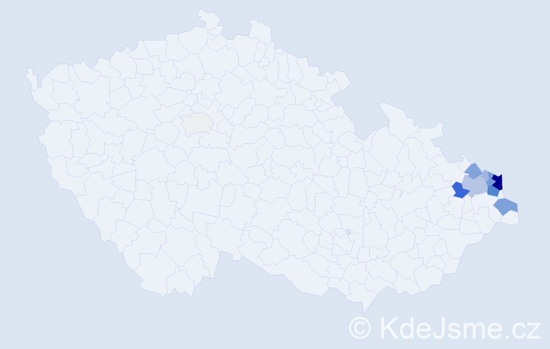 Příjmení: 'Burek', počet výskytů 40 v celé ČR