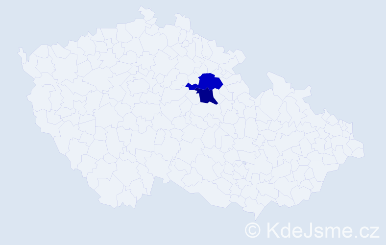 Příjmení: 'Cuberka', počet výskytů 6 v celé ČR