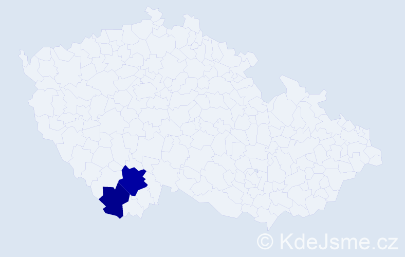 Příjmení: 'Dána', počet výskytů 7 v celé ČR