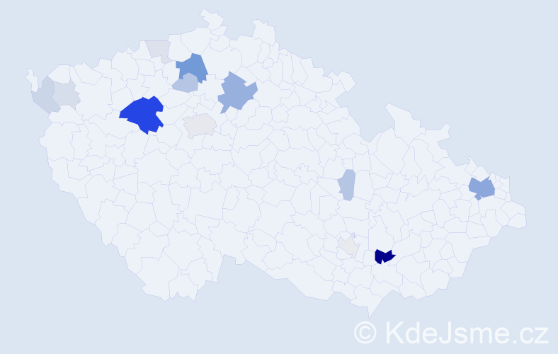 Příjmení: 'Lutišanová', počet výskytů 43 v celé ČR