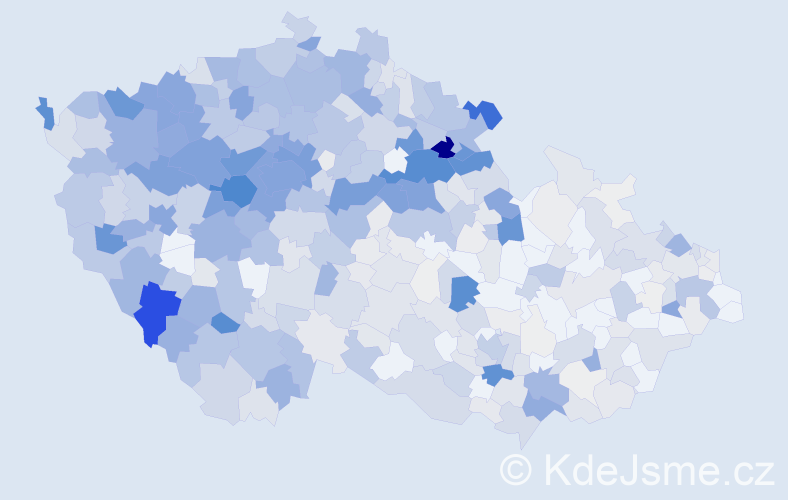 Příjmení: 'Holeček', počet výskytů 2759 v celé ČR