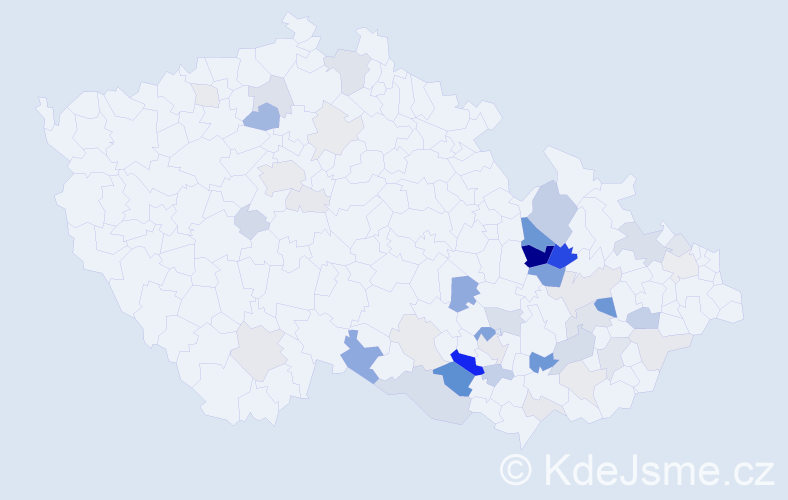 Příjmení: 'Kleibl', počet výskytů 138 v celé ČR