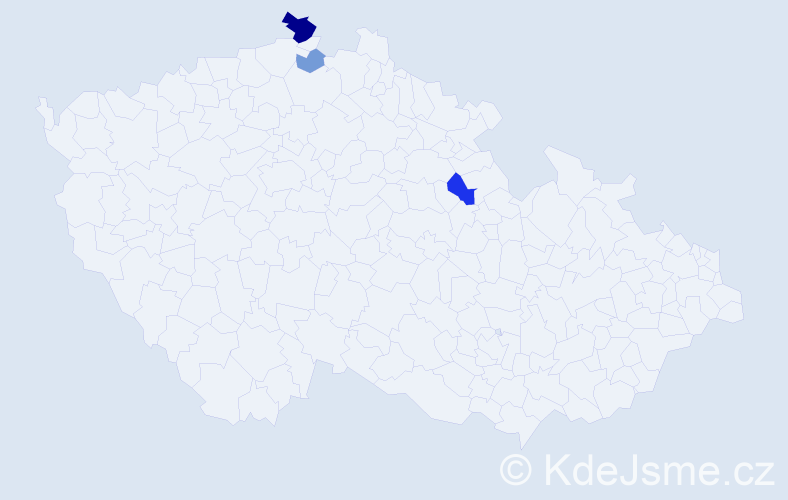 Příjmení: 'Tejnar', počet výskytů 7 v celé ČR