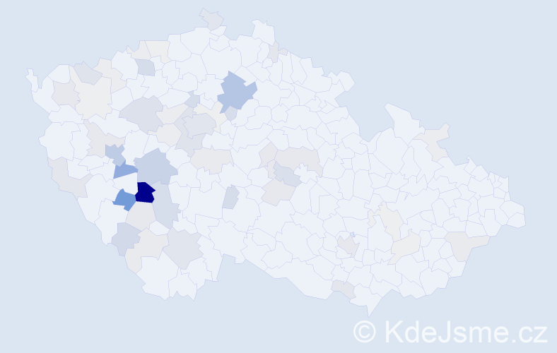 Příjmení: 'Vonášek', počet výskytů 209 v celé ČR