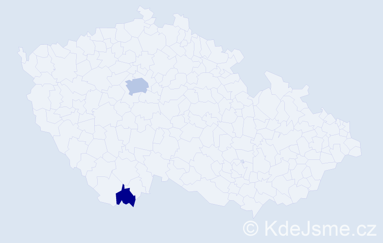 Příjmení: 'Draštatová', počet výskytů 5 v celé ČR
