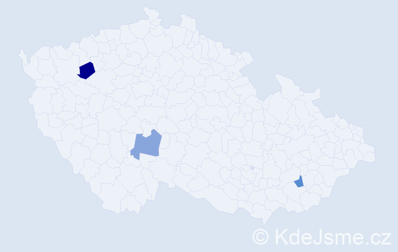 Příjmení: 'Trebal', počet výskytů 3 v celé ČR
