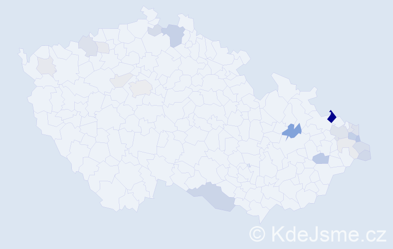 Příjmení: 'Wranová', počet výskytů 61 v celé ČR
