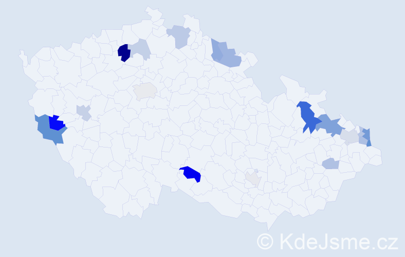 Příjmení: 'Jurko', počet výskytů 43 v celé ČR