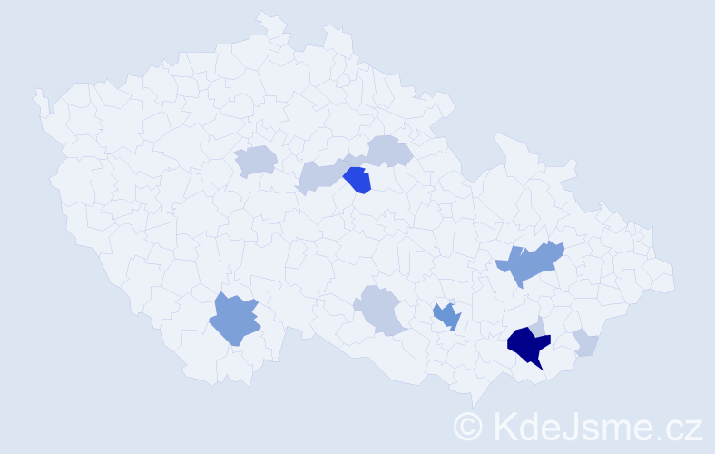 Příjmení: 'Hrabinec', počet výskytů 34 v celé ČR