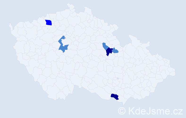 Příjmení: 'Bliznák', počet výskytů 11 v celé ČR