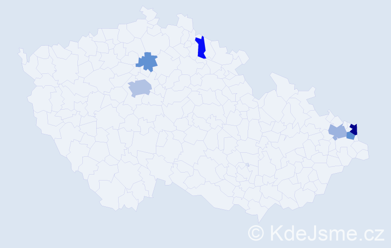 Příjmení: 'Kotarba', počet výskytů 15 v celé ČR