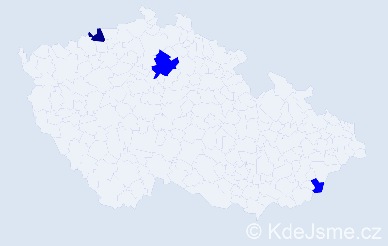Příjmení: 'Baumeister', počet výskytů 4 v celé ČR