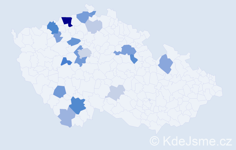 Příjmení: 'Kotvald', počet výskytů 56 v celé ČR