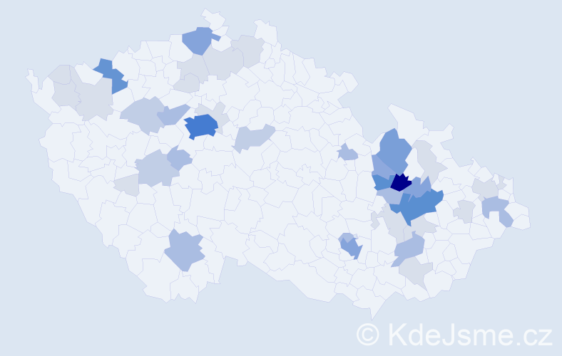 Příjmení: 'Wiedermann', počet výskytů 129 v celé ČR
