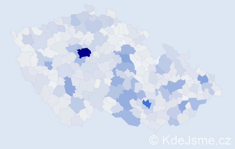 Příjmení: 'Žák', počet výskytů 4741 v celé ČR