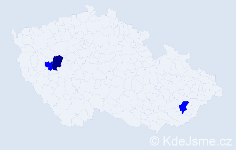 Příjmení: 'Szolgová', počet výskytů 4 v celé ČR