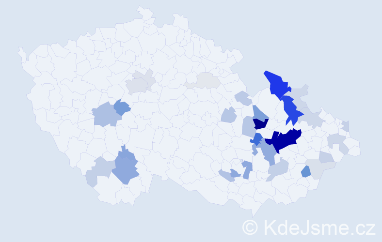 Příjmení: 'Nepožitková', počet výskytů 114 v celé ČR