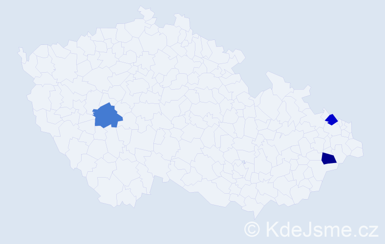 Příjmení: 'Kadrliáková', počet výskytů 3 v celé ČR