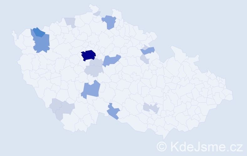 Příjmení: 'Tranta', počet výskytů 46 v celé ČR