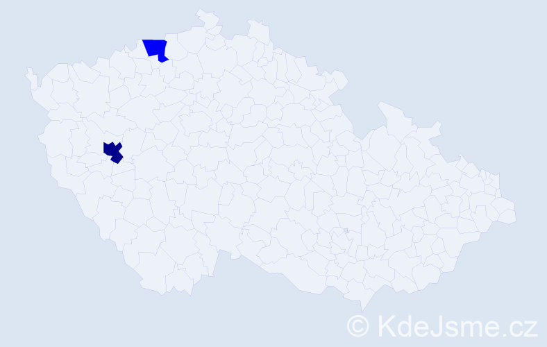 Příjmení: 'Uka', počet výskytů 5 v celé ČR