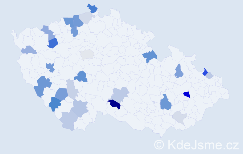 Příjmení: 'Engl', počet výskytů 76 v celé ČR