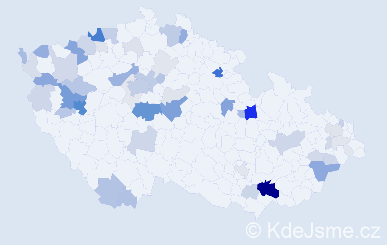 Příjmení: 'Smolák', počet výskytů 178 v celé ČR