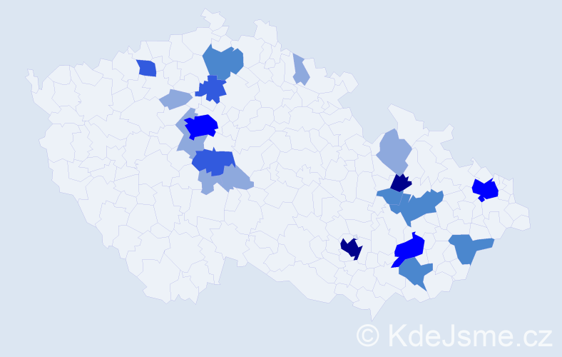 Příjmení: 'Bačinská', počet výskytů 47 v celé ČR