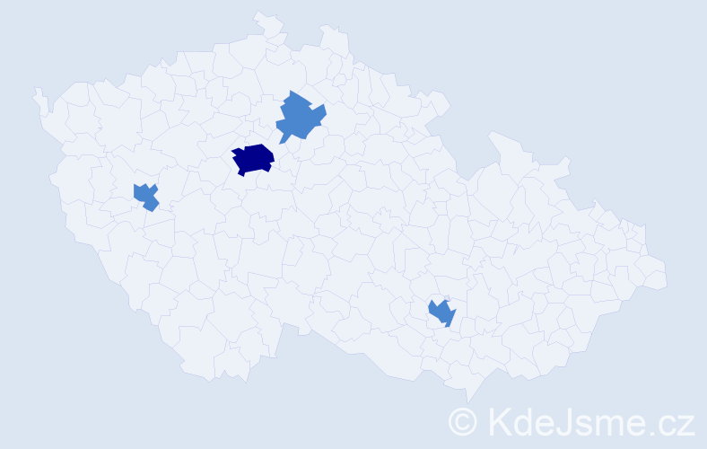 Příjmení: 'Tachezyová', počet výskytů 6 v celé ČR